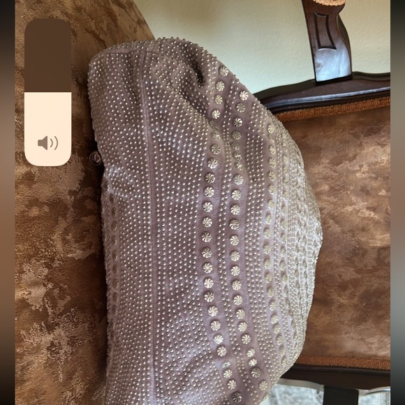 Boho Lavender and bead bucket drawstring shoulder bag - Picture 11 of 14